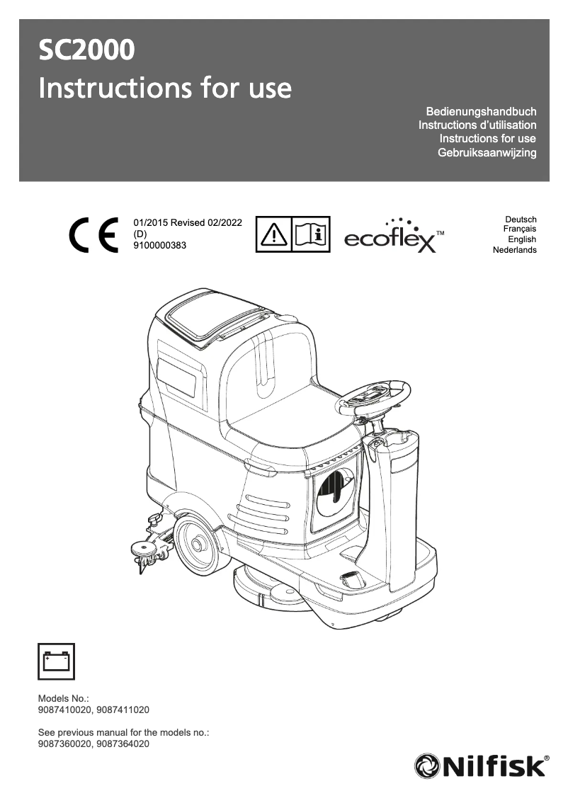 Page n°1 - Manuel utilisateur Nilfisk SC2000