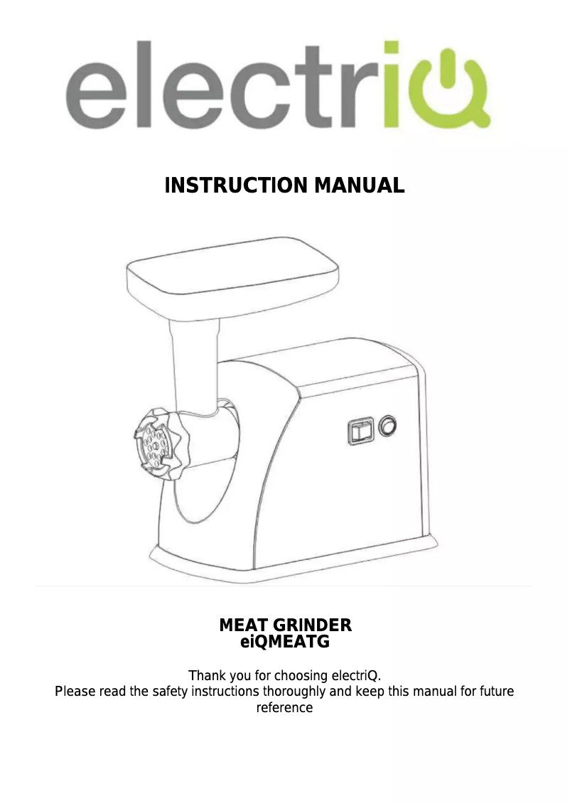 Image de la première page du manuel de l'appareil eiQMEATG