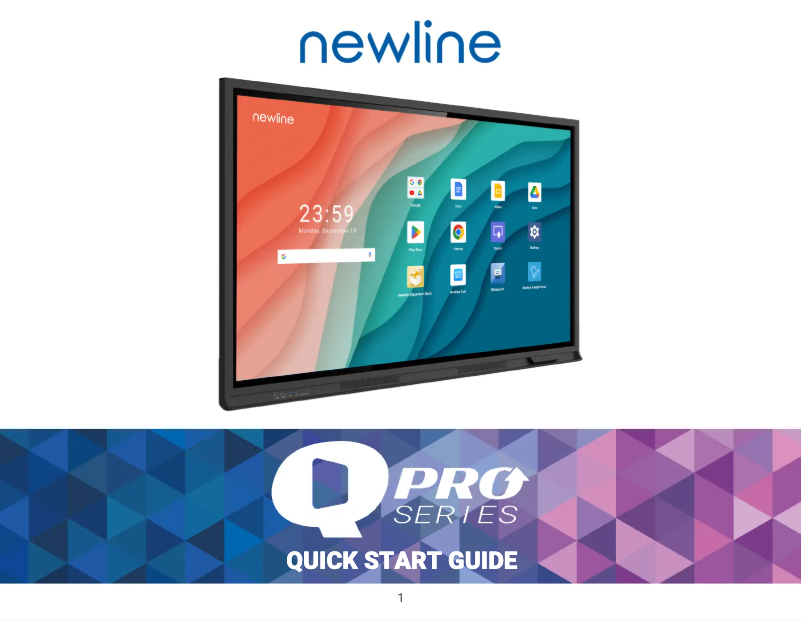 Page n°1 - Guide de démarrage rapide Newline TT-5524QPRO