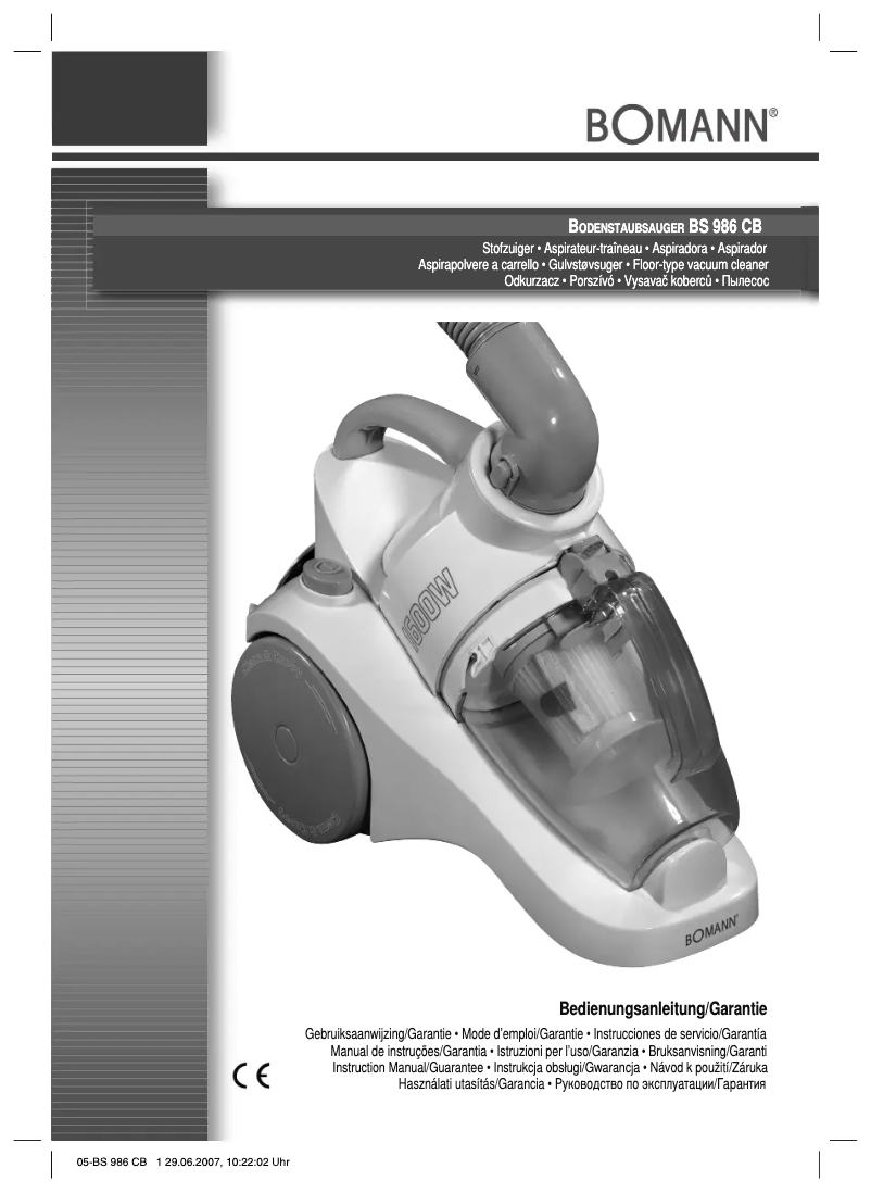 Page n°1 - Manuel utilisateur Bomann BS 986 CB