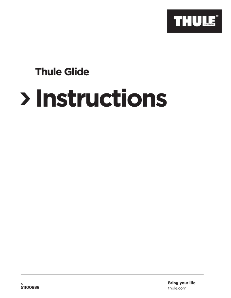 Page 1 de la notice Manuel utilisateur Thule Glide