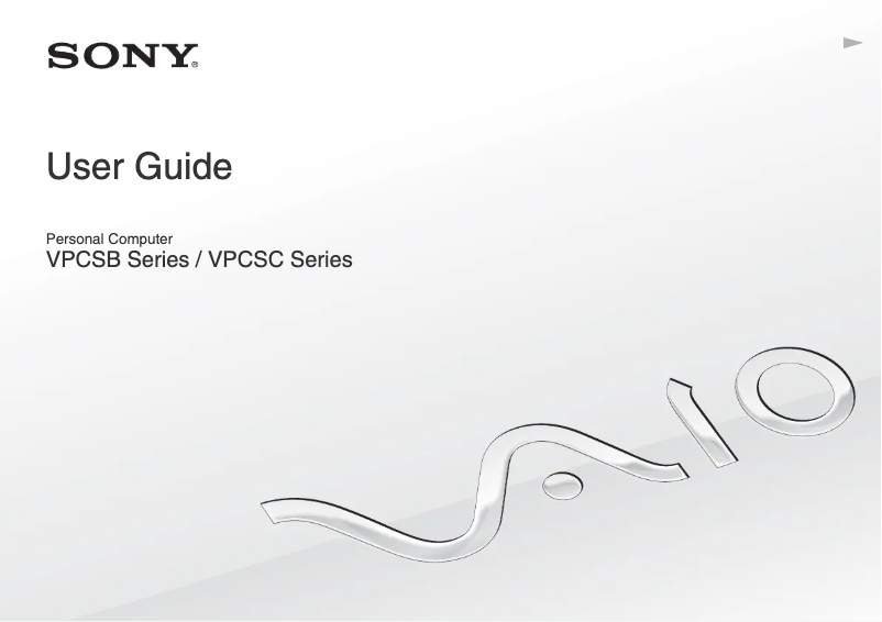 Page n°1 - Manuel utilisateur Sony Vaio VPCSB190X