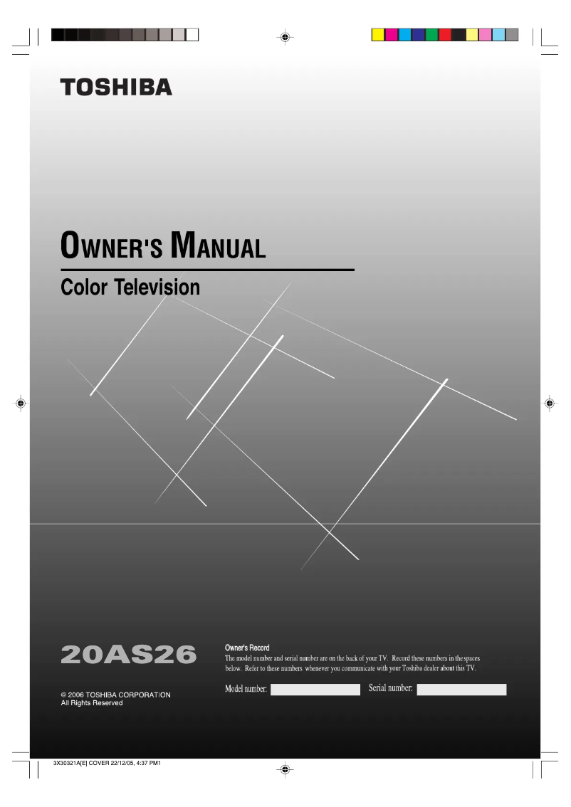 Page n°1 - Manuel utilisateur Toshiba 20AS26