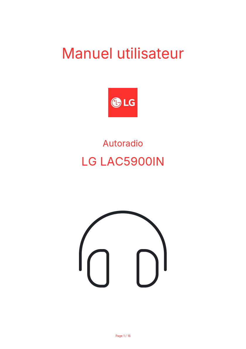 Page n°1 - Manuel utilisateur LG LAC5900IN