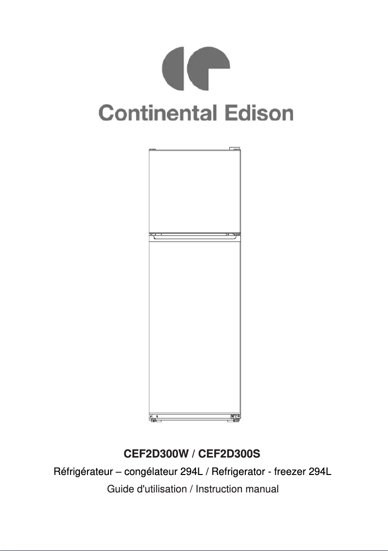 Page n°1 - Manuel utilisateur Continental Edison CEF2D300W