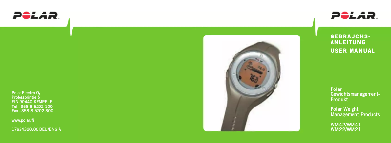 Page 1 de la notice Manuel utilisateur Polar WM22