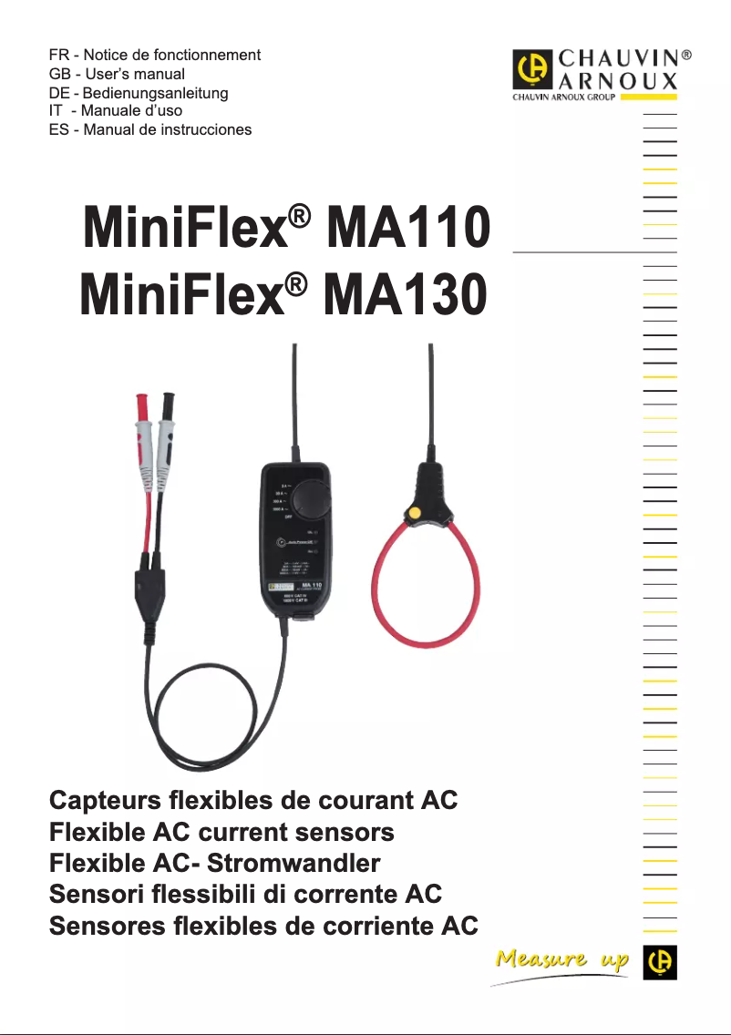 Page 1 of the manual User Manual Chauvin Arnoux MiniFlex MA130