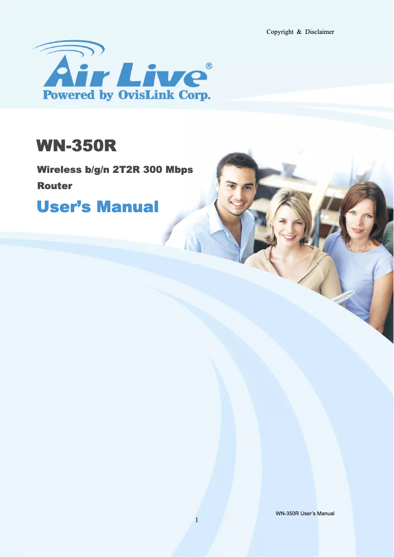 Page 1 de la notice Manuel utilisateur AirLive WN-350R
