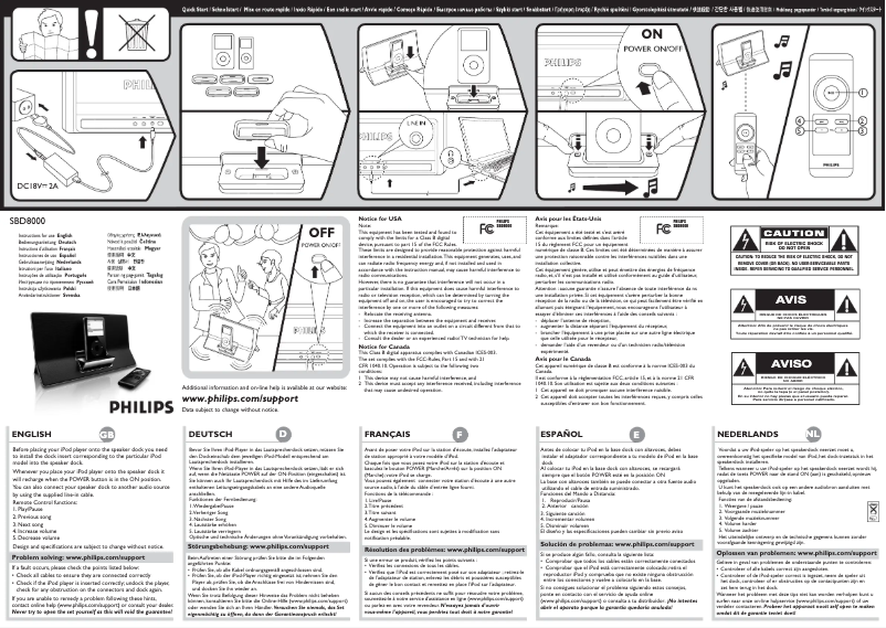 Page n°1 - Manuel utilisateur Philips SBD8000