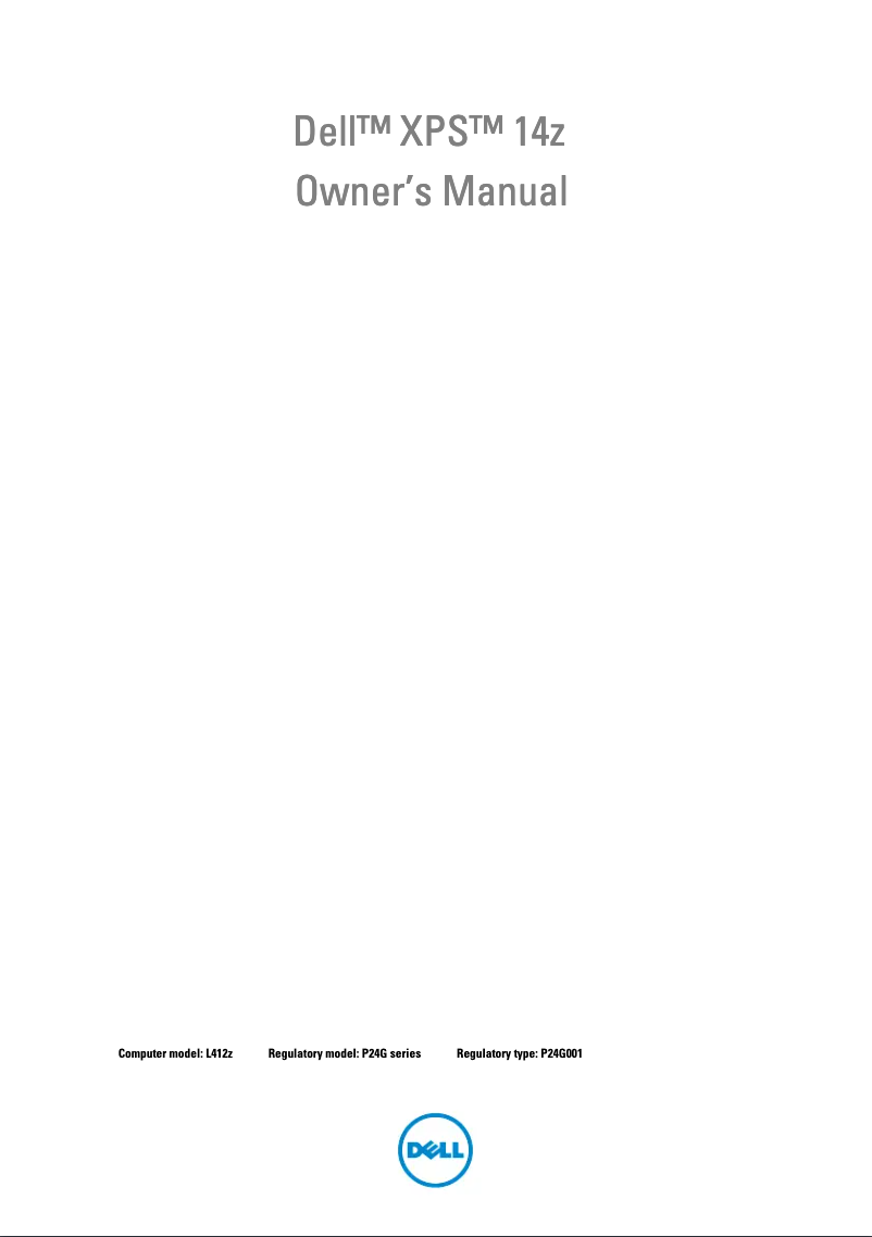 Page 1 de la notice Manuel utilisateur Dell XPS 14z-L421z