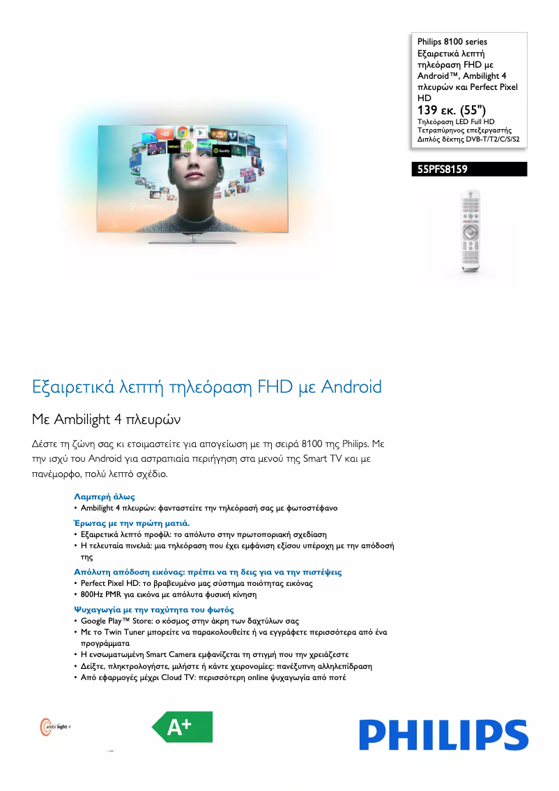 Image de la première page du manuel de l'appareil 55PFS8159