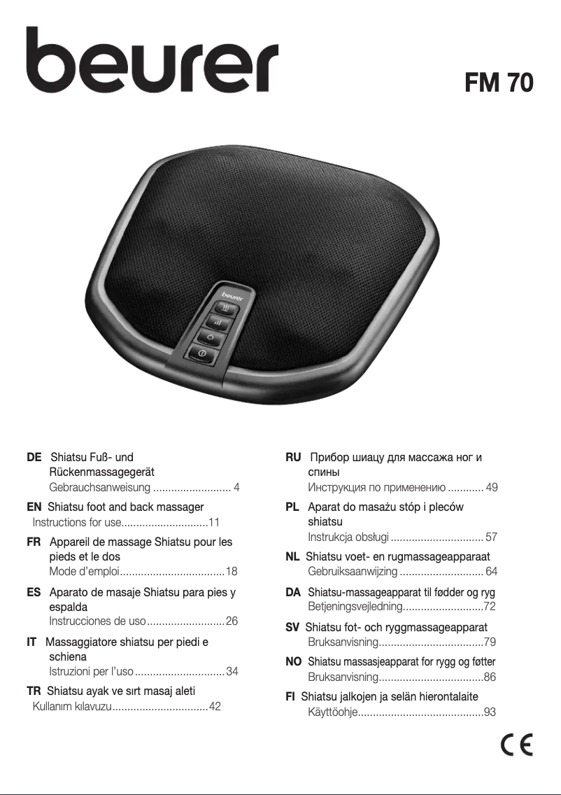 Image de la première page du manuel de l'appareil FM 70