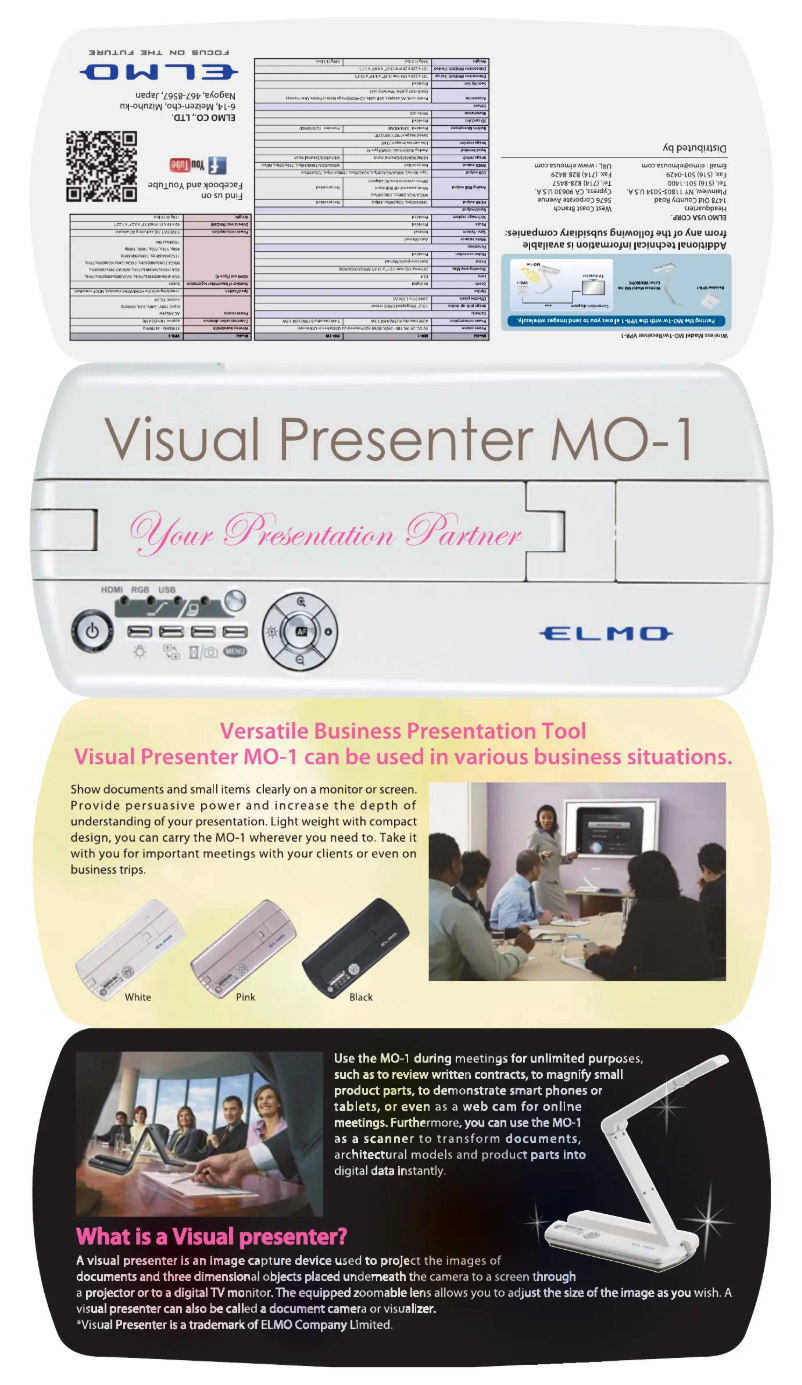 Page 1 de la notice Brochure Elmo MO-1