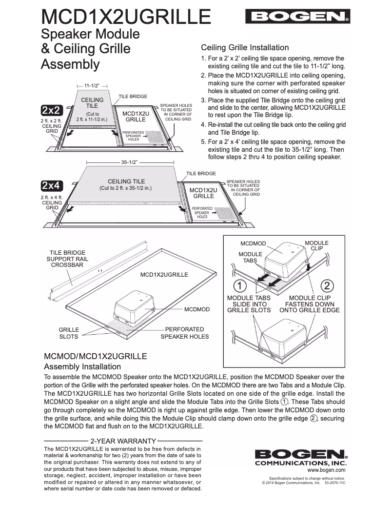 Page 1 de la notice Manuel utilisateur Bogen MCD2X2U