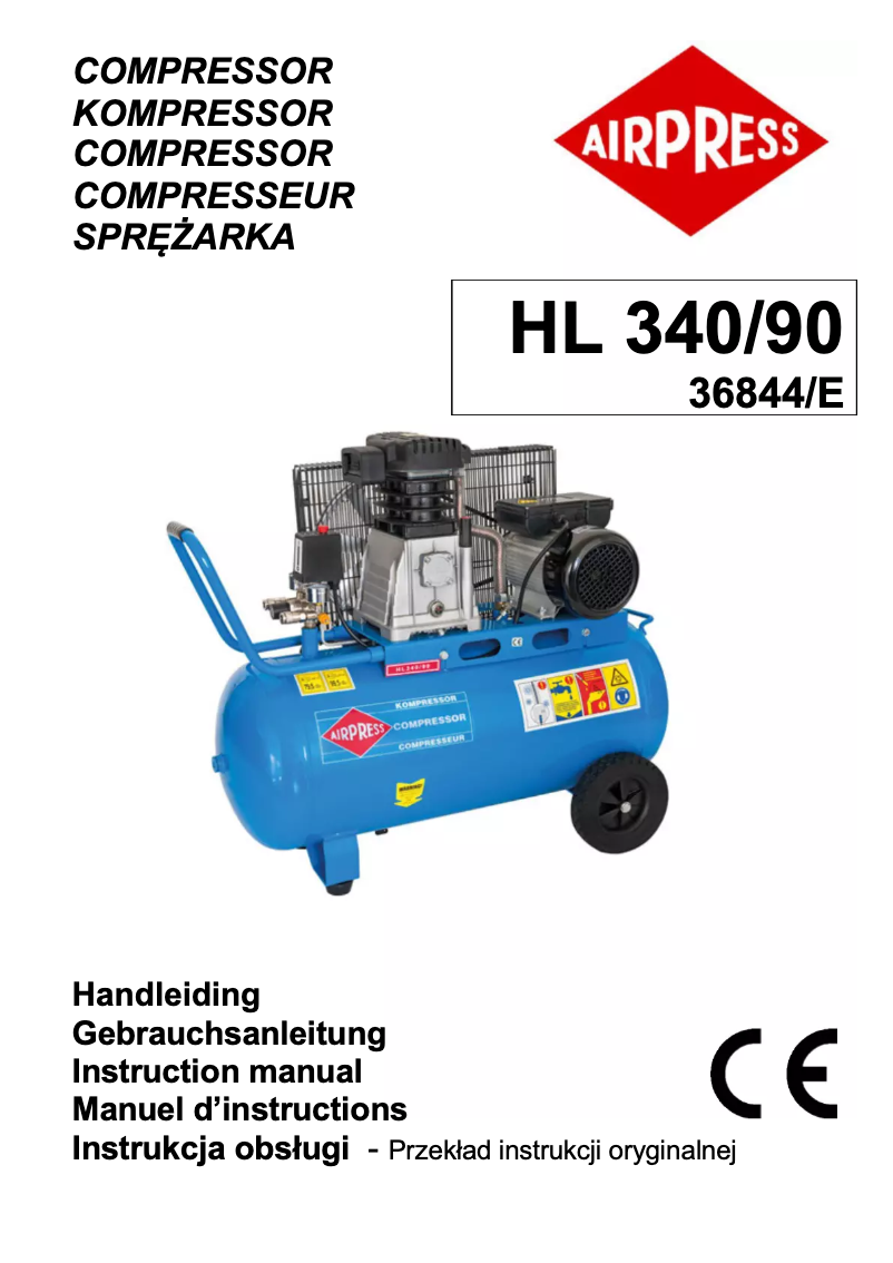 Page n°1 - Manuel utilisateur Airpress HL 340/90