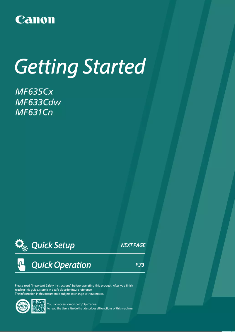Page 1 de la notice Manuel utilisateur Canon i-Sensys MF635Cx