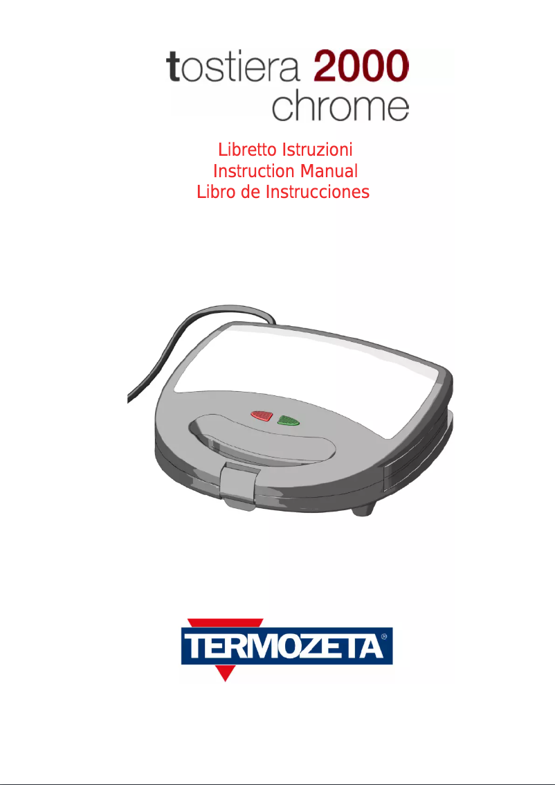 Image de la première page du manuel de l'appareil Tostiera 2000