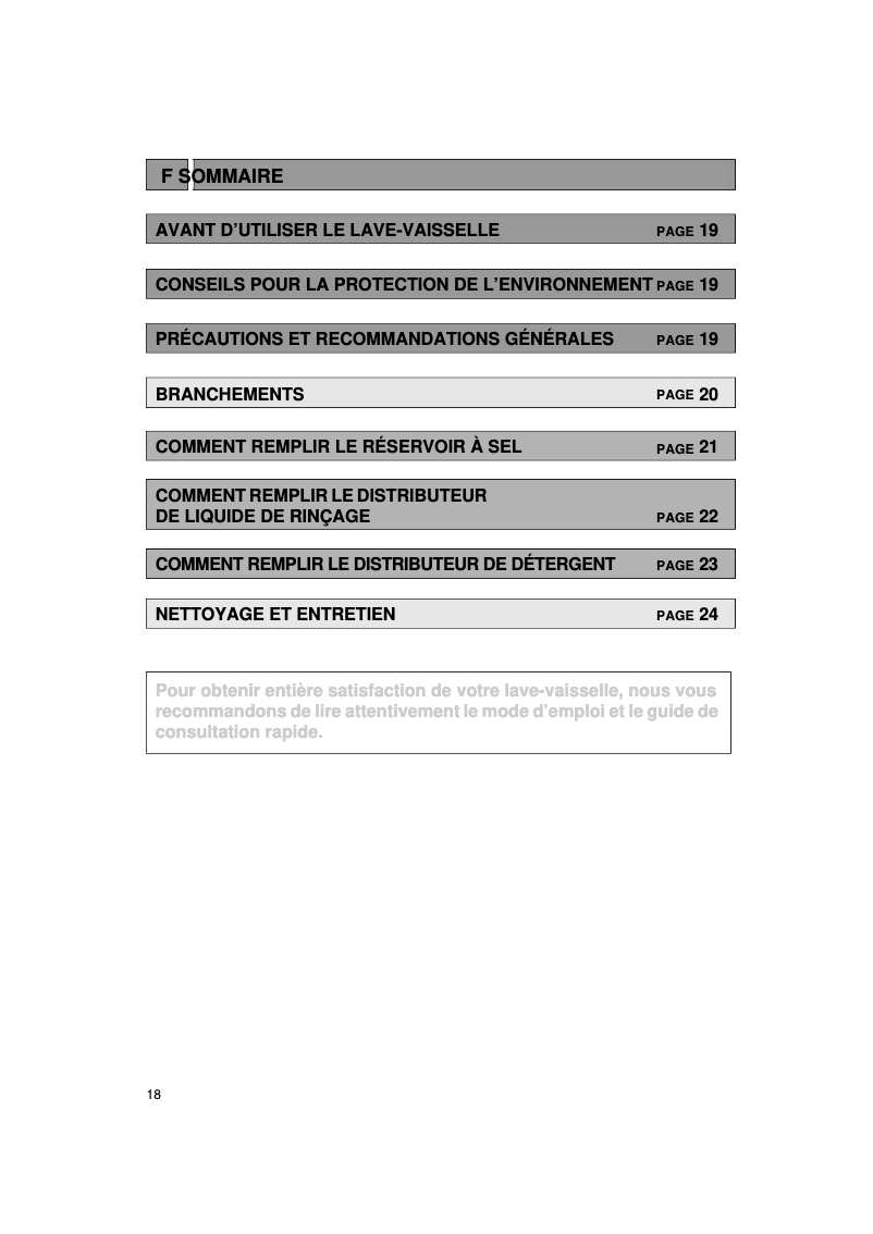 Page 1 de la notice Manuel utilisateur Whirlpool ADP 252 WH