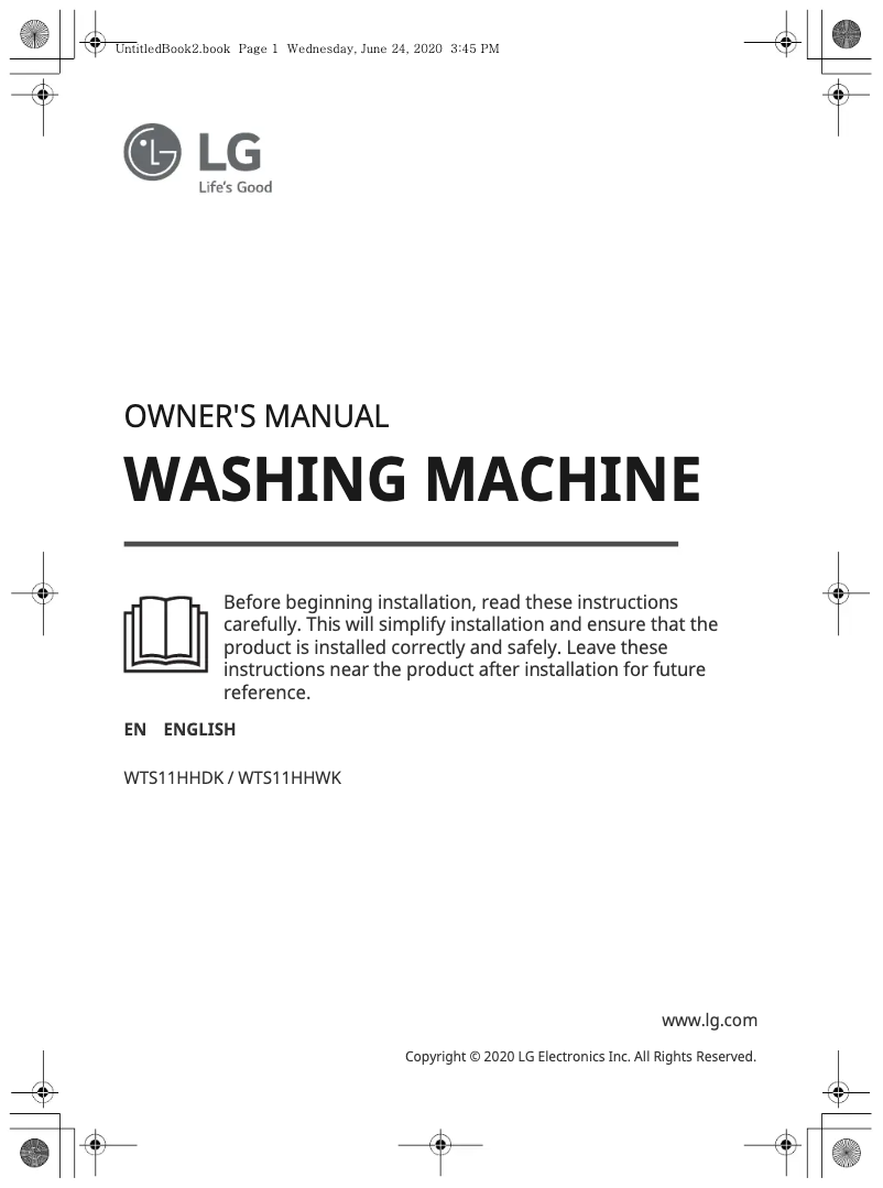 Page 1 de la notice Manuel utilisateur LG WTS11HHDK