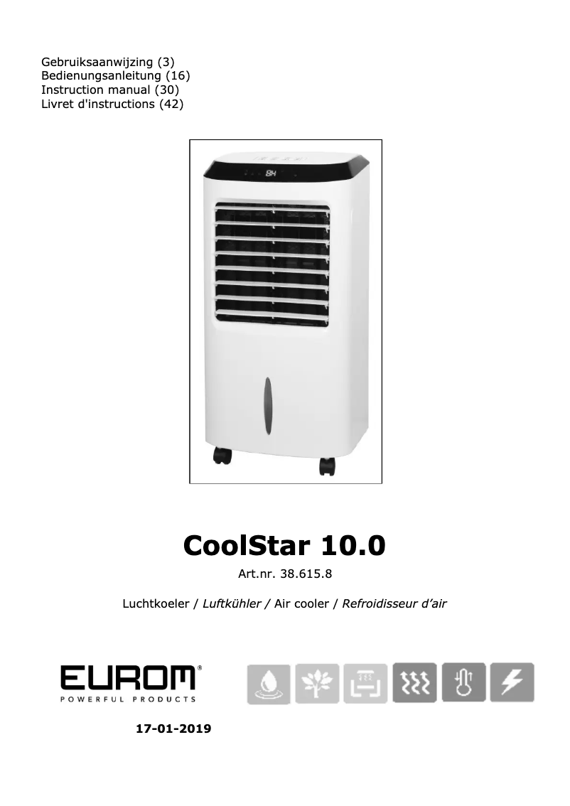 Página 1 del manual Manual de usuario Eurom CoolStar 10.0