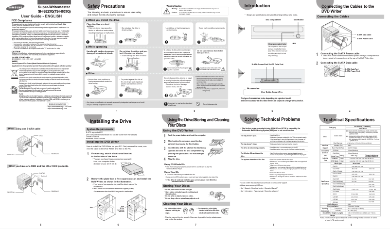 Page 1 of the manual User Manual Samsung SH-S223B