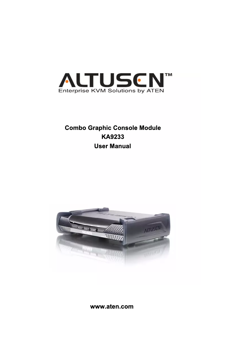 Image de la première page du manuel de l'appareil KA9233