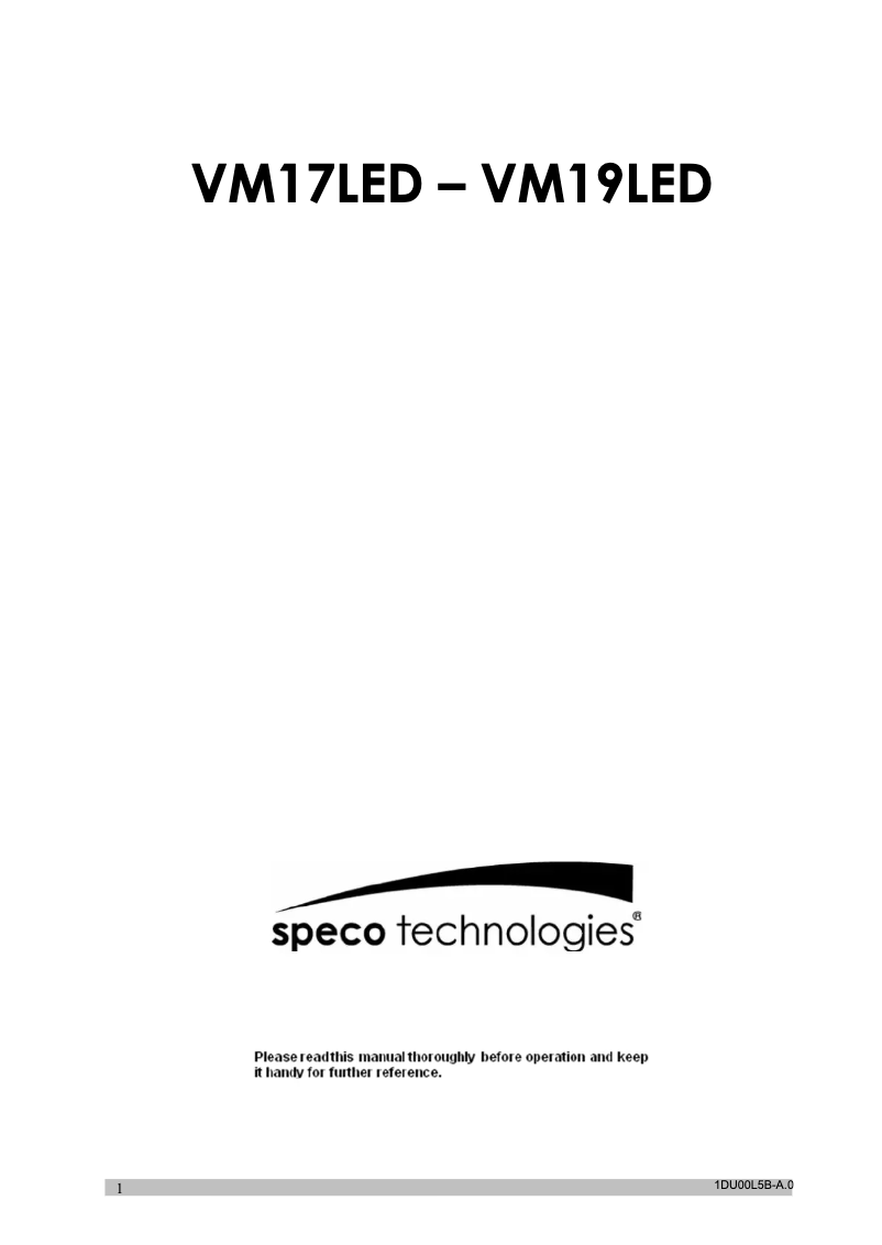 Page 1 de la notice Manuel utilisateur Speco Technologies VM19LED