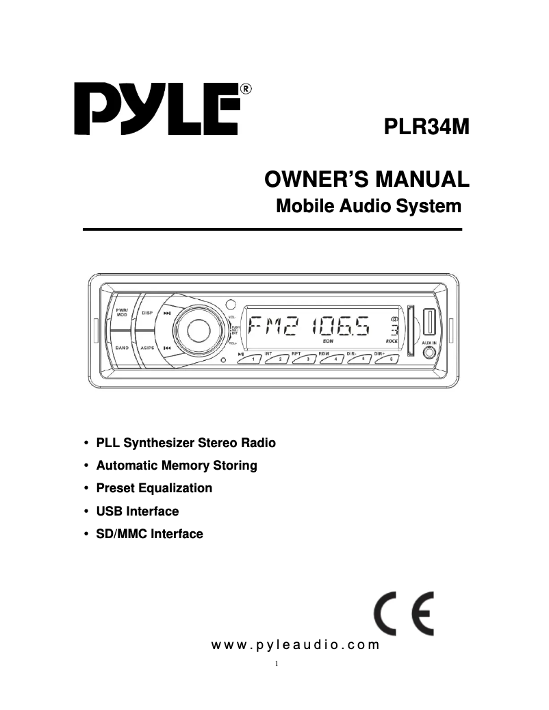 Página 1 del manual Manual de usuario Pyle PLR34M