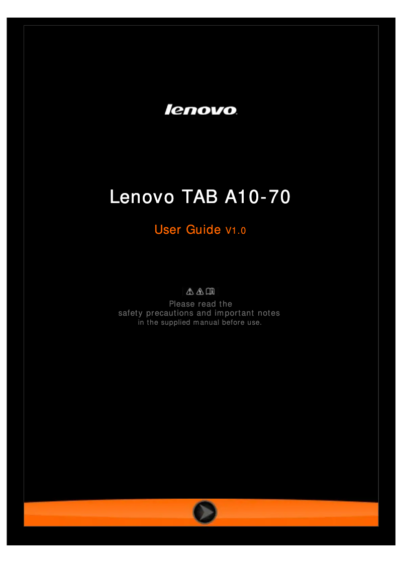 Página 1 del manual Manual de usuario Lenovo Tab A10-70