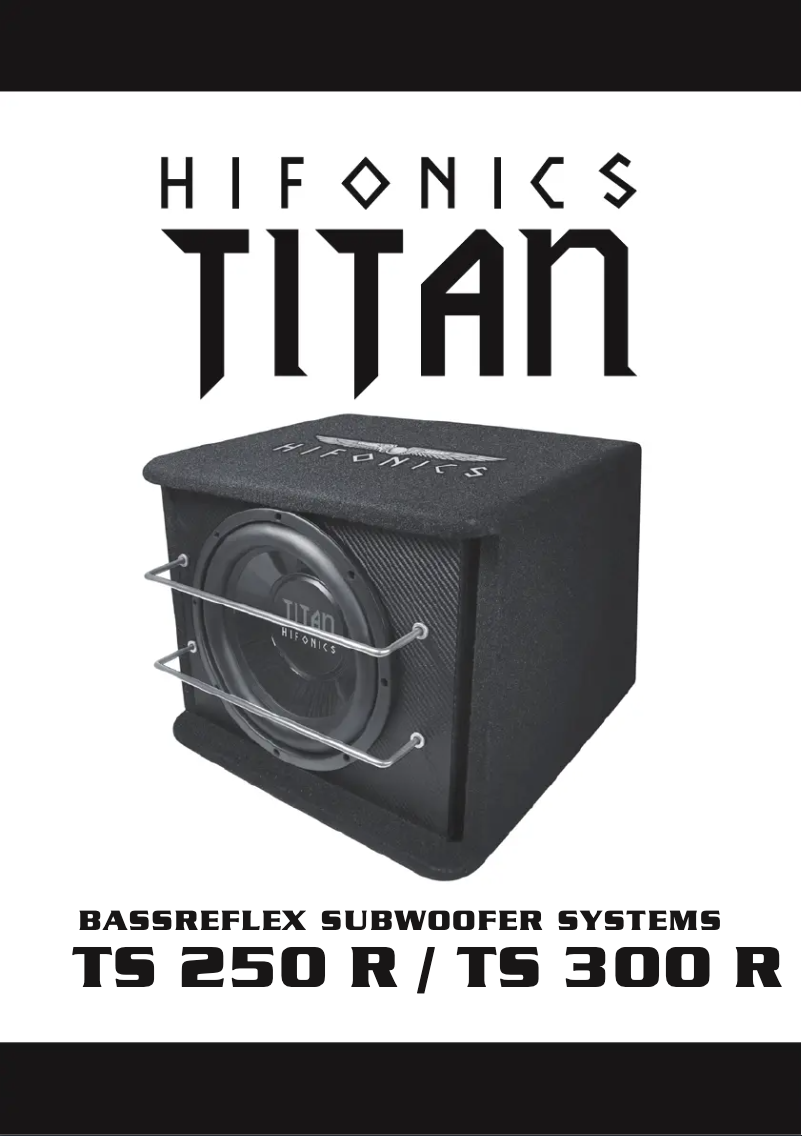 Page 1 de la notice Manuel utilisateur Hifonics Titan TS250R
