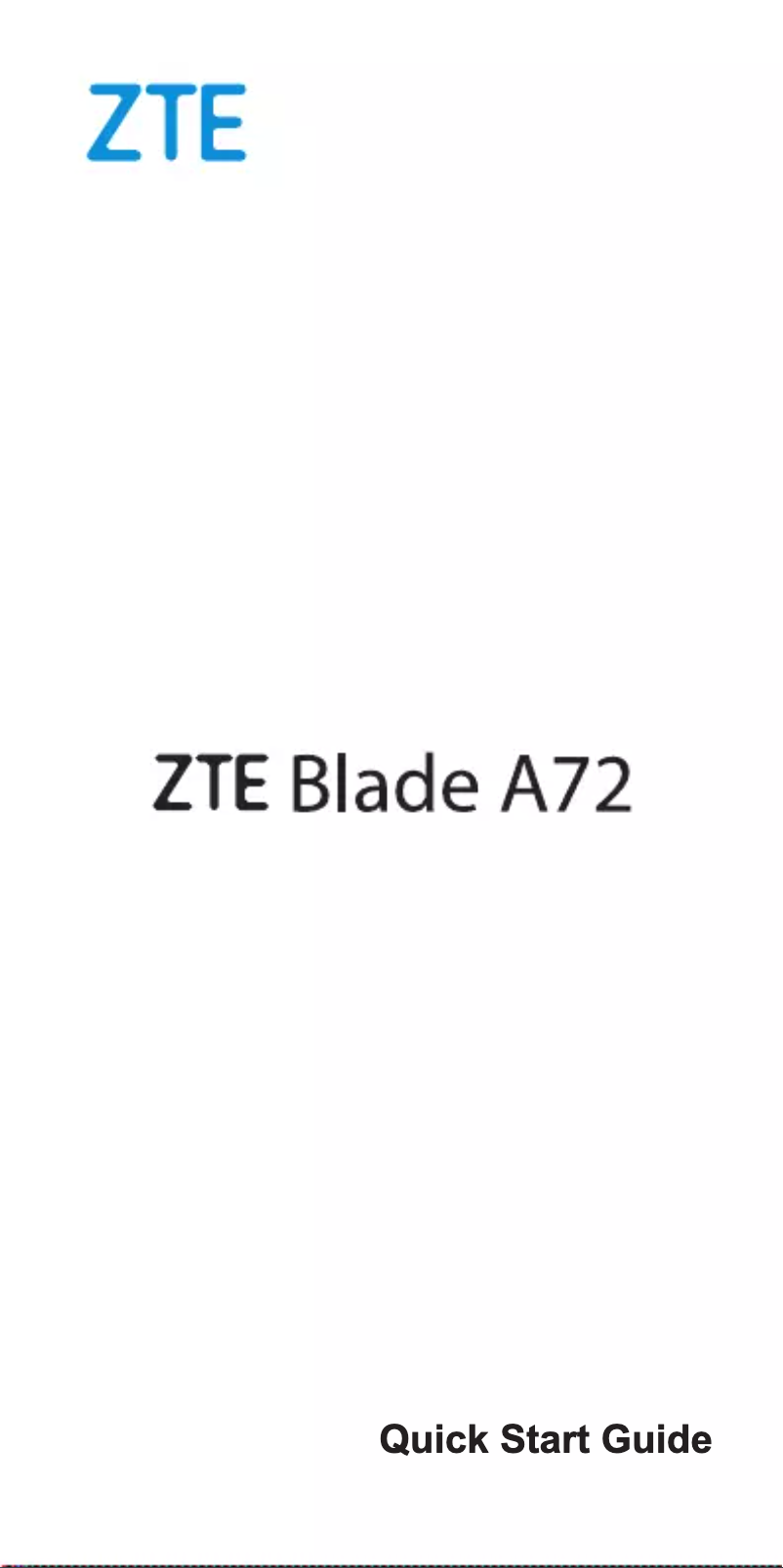 Image de la première page du manuel de l'appareil Blade A72