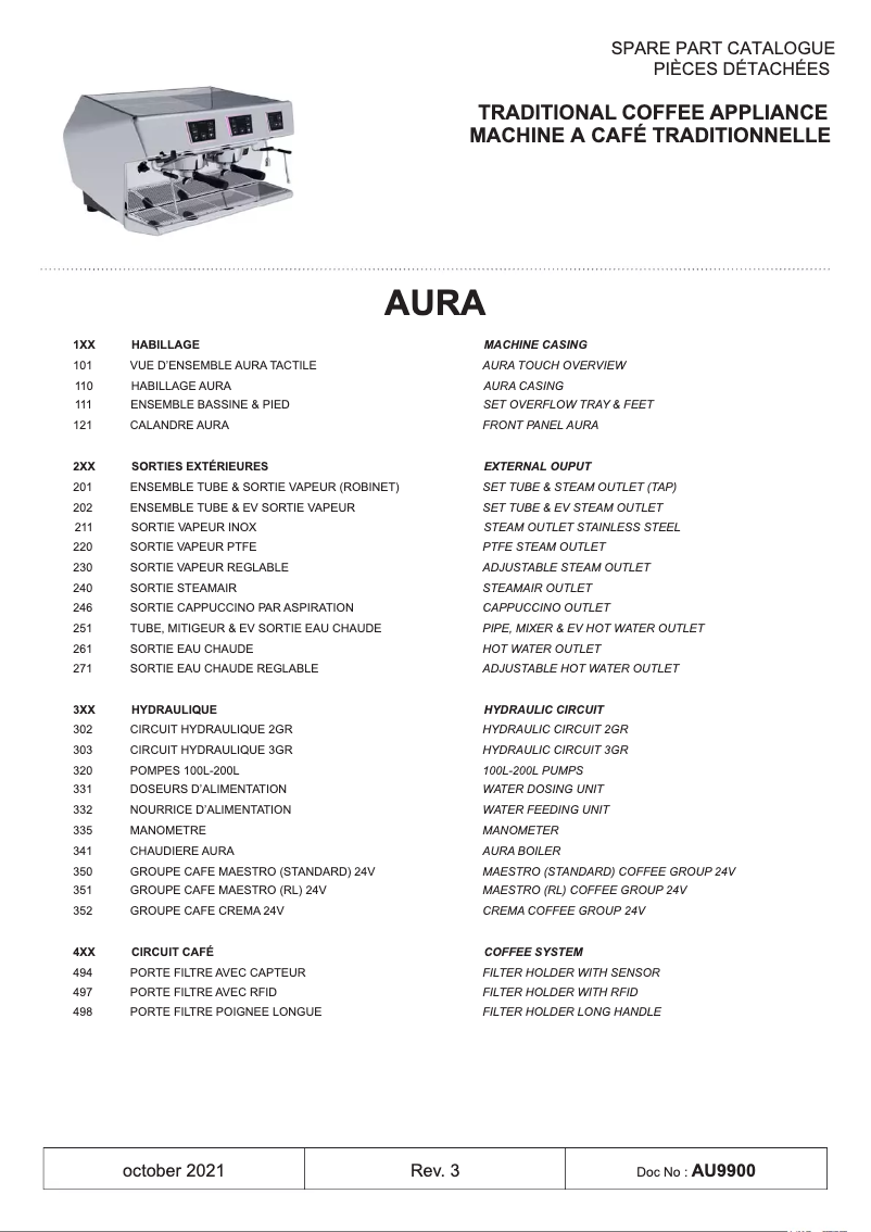 Page 1 de la notice Catalogue UNIC AURA 2