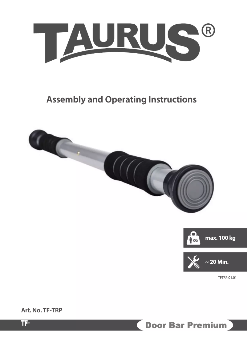 Image de la première page du manuel de l'appareil Door Bar Premium