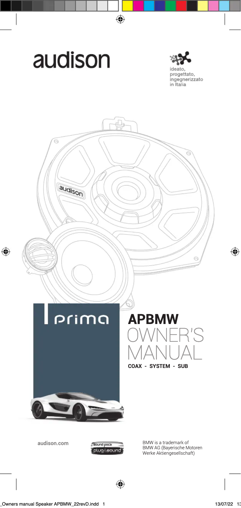 Page n°1 - Manuel utilisateur Audison Prima APBMW K4E