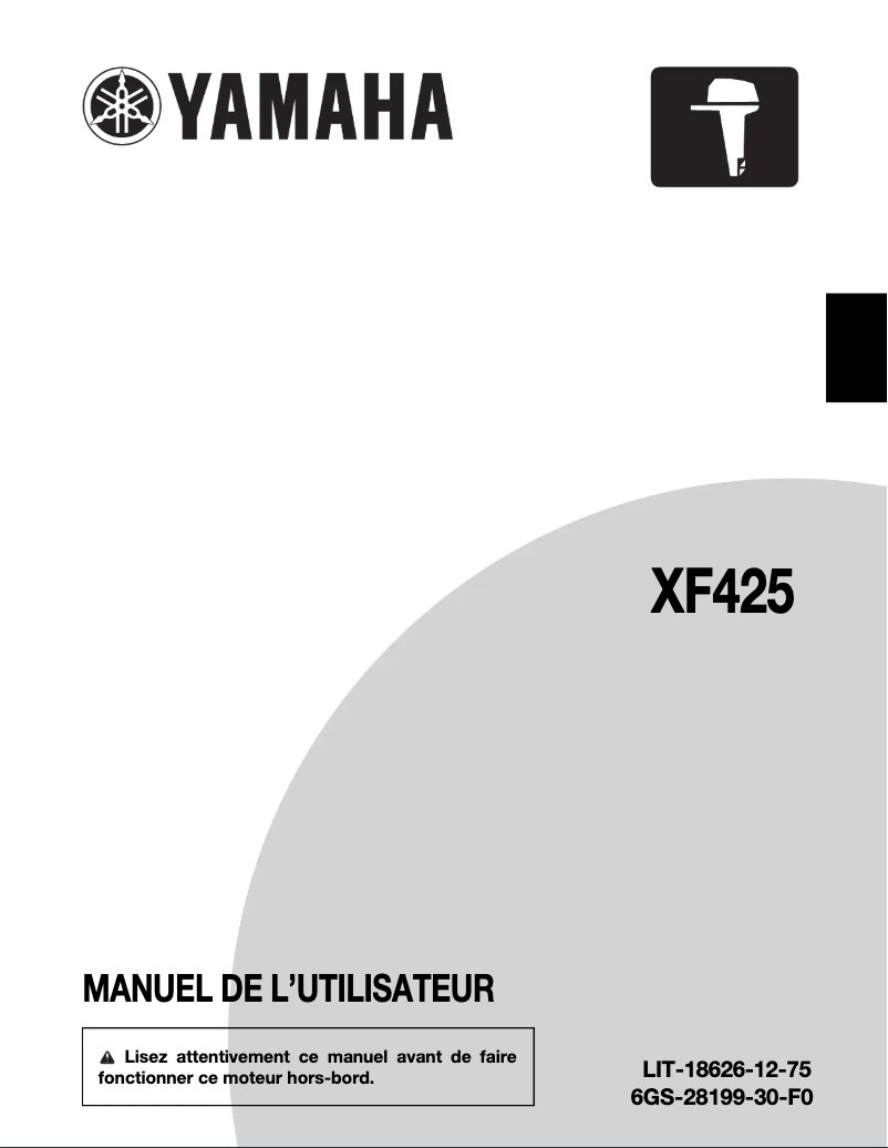 Page 1 de la notice Manuel utilisateur Yamaha XF425 (2020)