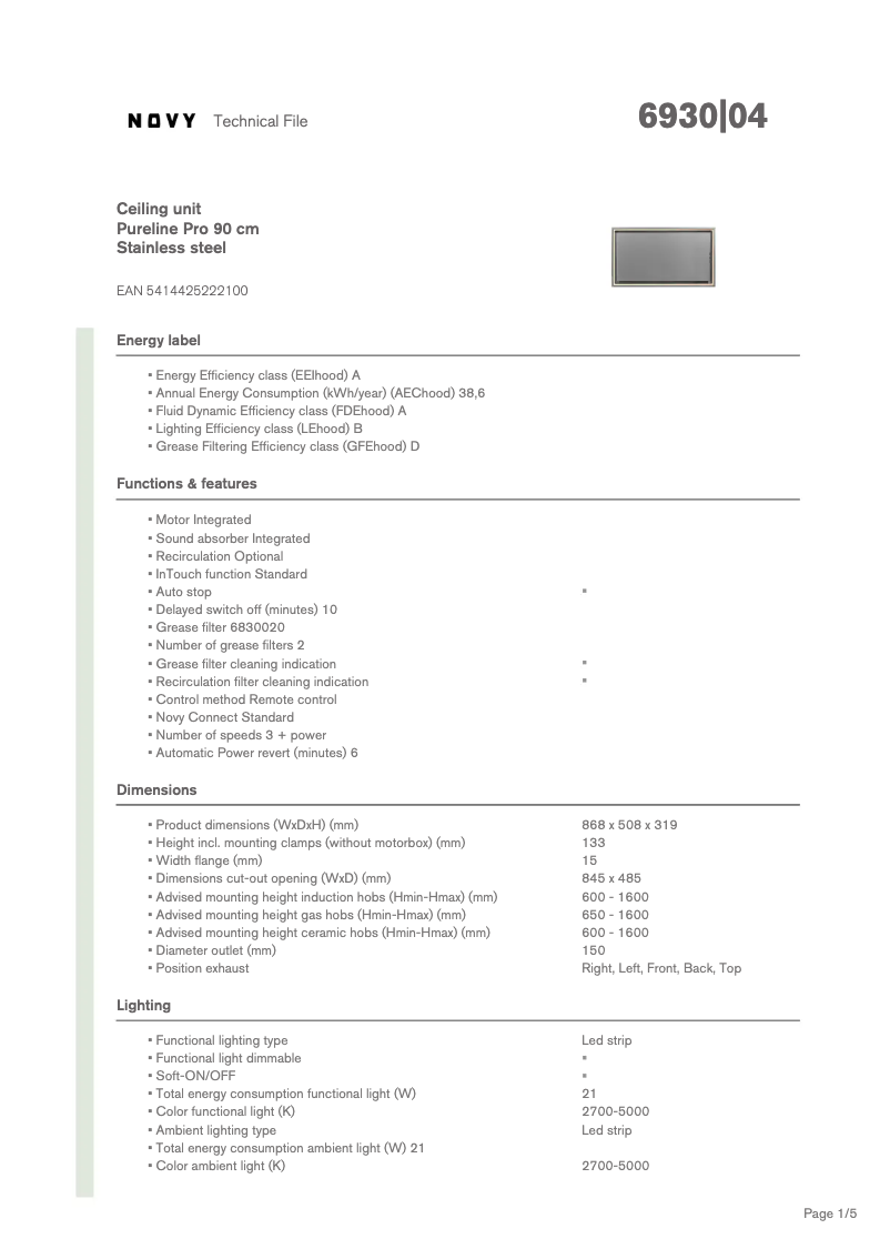 Image de la première page du manuel de l'appareil Pure'line Pro 6930