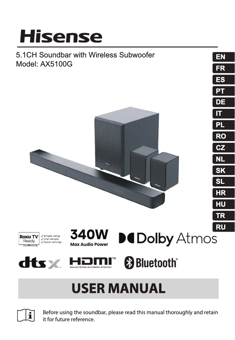 Page n°1 - Manuel utilisateur Hisense AX5100G