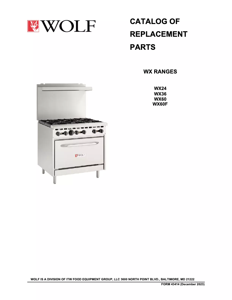 Page 1 de la notice Catalogue Wolf WX60F-6B24G