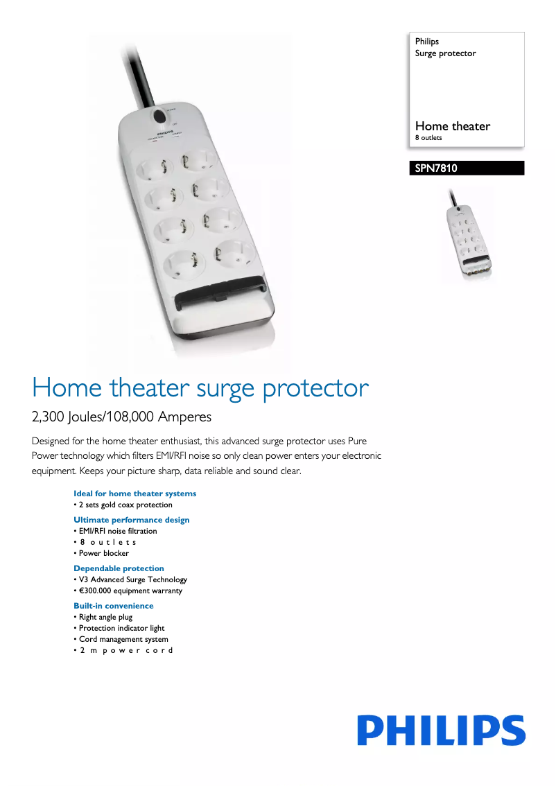 Page n°1 - Brochure Philips SPN7810