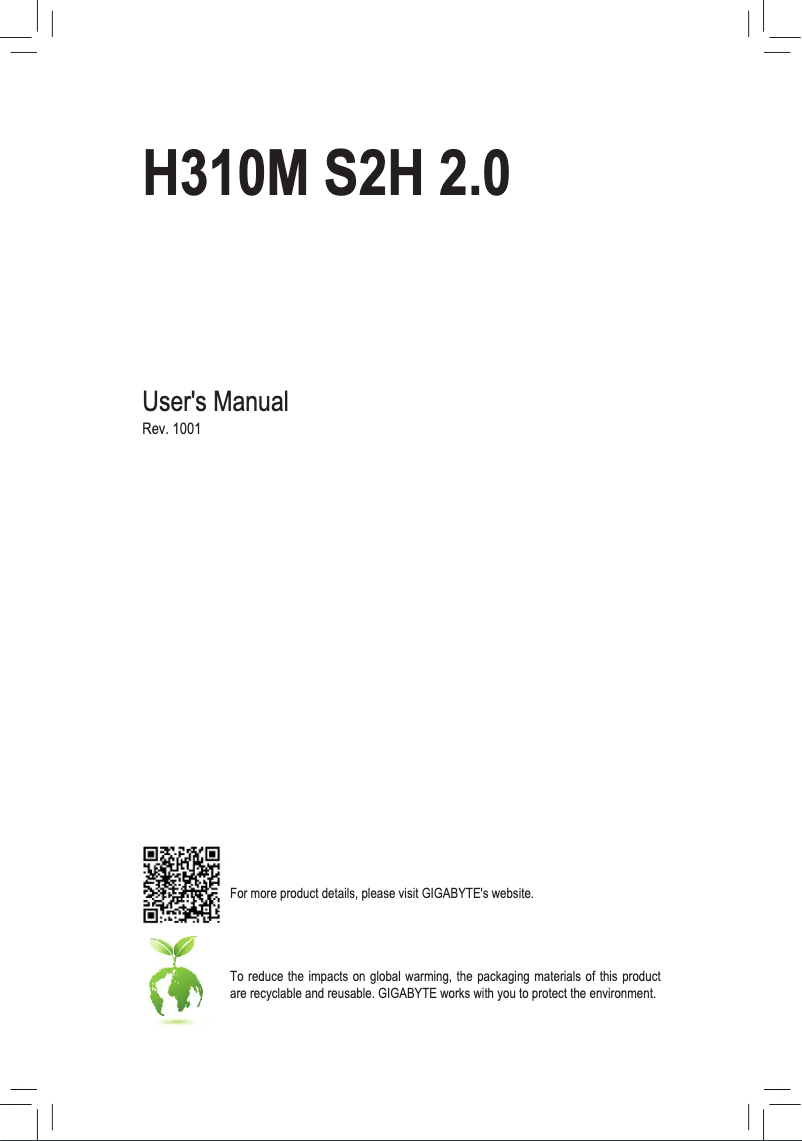 Image de la première page du manuel de l'appareil H310M S2H 2.0