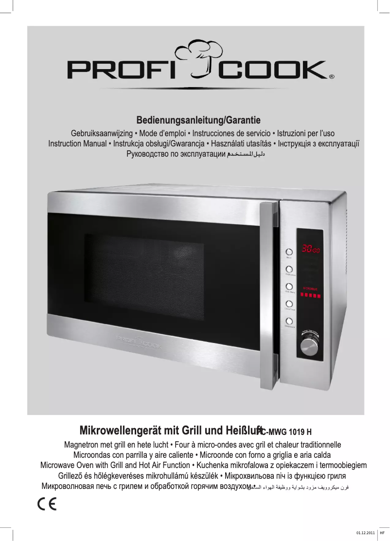 Page n°1 - Manuel utilisateur ProfiCook PC-MWG 1019 H