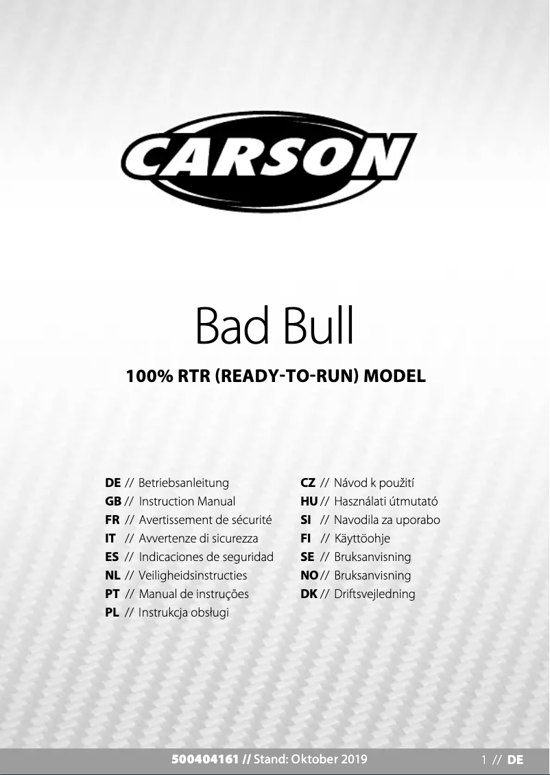 Image de la première page du manuel de l'appareil Bad Bull