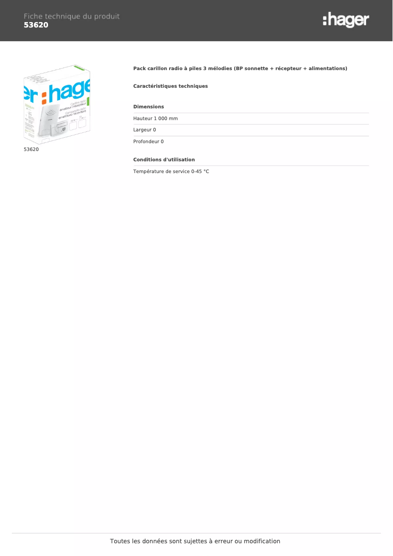 Image de la première page du manuel de l'appareil 53620