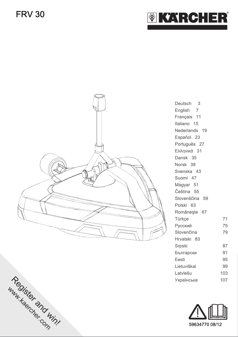 Page n°1 - Manuel utilisateur Kärcher FRV 30