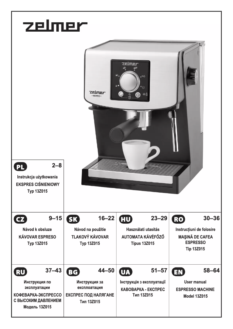 Page 1 de la notice Manuel utilisateur Zelmer Nerro 13Z015