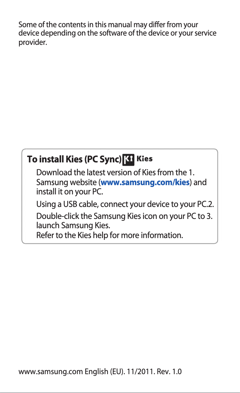 Page 1 de la notice Manuel utilisateur Samsung Wave Young