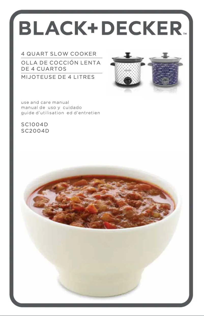 Page 1 de la notice Manuel utilisateur Black & Decker SC1004D