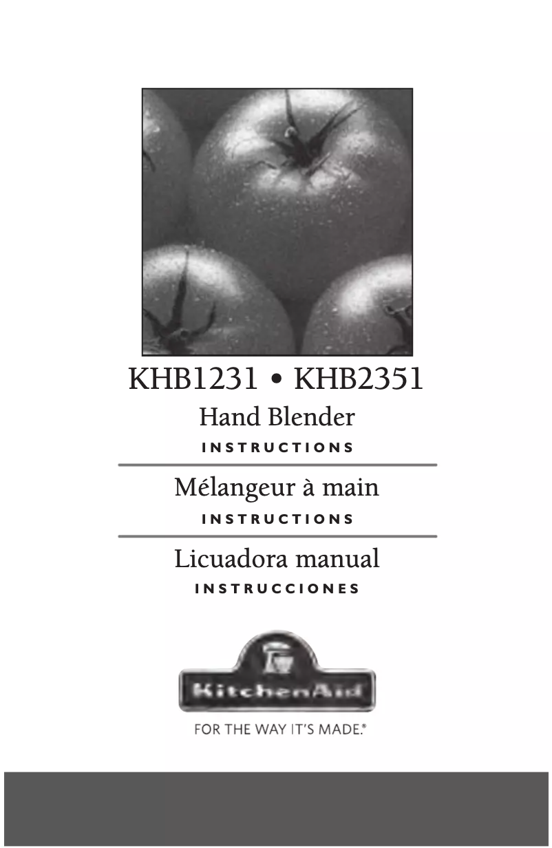 Page 1 de la notice Manuel utilisateur KitchenAid KHB2351
