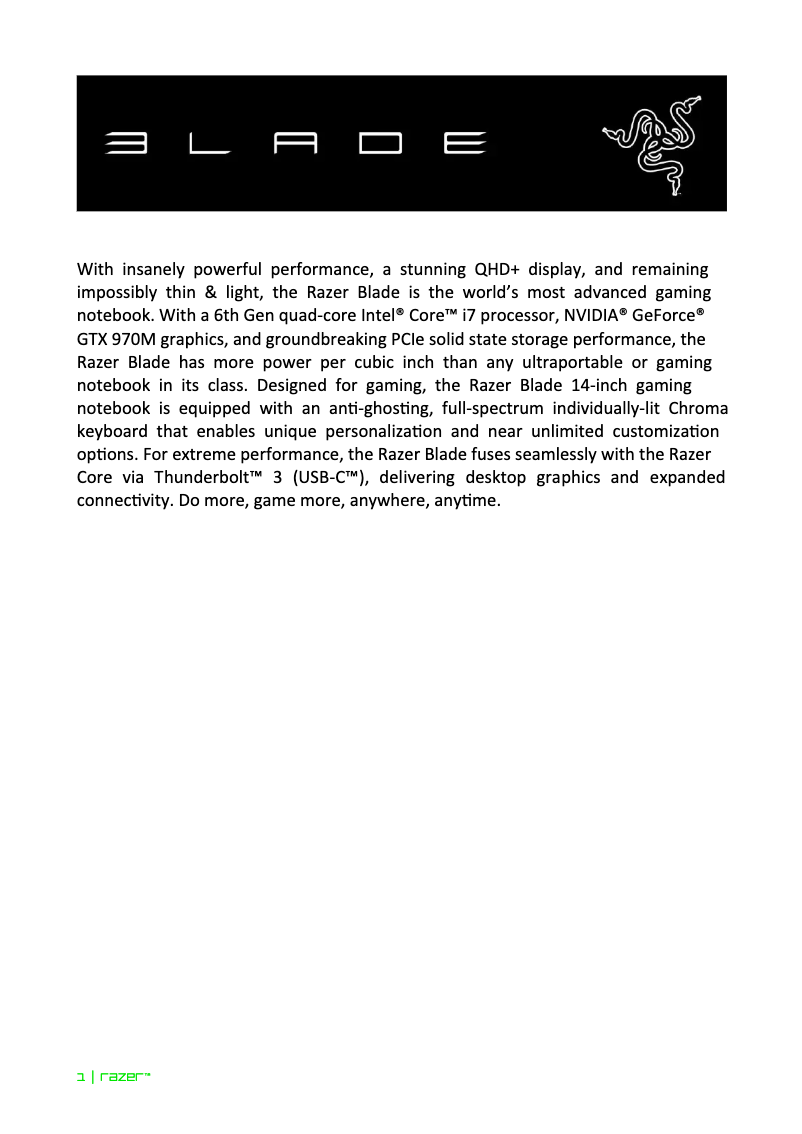 Page 1 de la notice Manuel utilisateur Razer Blade Stealth 12