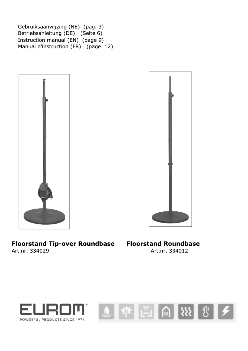 Página 1 del manual Manual de usuario Eurom Floorstand Roundbase